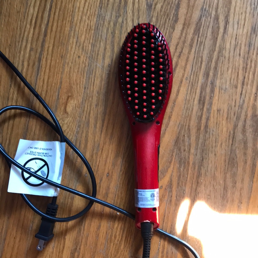 Hair brush straightener